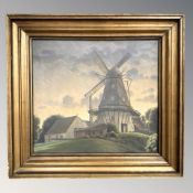 Danish School : Study of a windmill, oil on canvas, 51 cm x 46 cm.