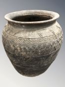 A large earthenware pot, height 61 cm.