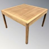 A Danish teak square coffee / lamp table designed Borge Mogensen, width 80 cm.