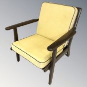 A Danish stained teak lounger chair,