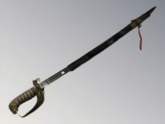 A Victorian 1827 pattern naval officer's sword, in sheath, by J Mackay, Devonport.