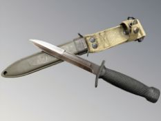 A US M7 bayonet for the M16 rifle,