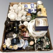 Assorted ceramics including Ringtons, Jasperware, glasswares, figurines, tea china, etc.