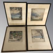 After Dorothy Hutton : Pudding Time, a colour lithographic print from the Holly Bush series,