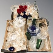 A large quantity of 20th century glasswares including drinking glasses, fruit bowls,