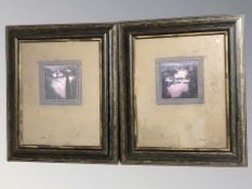 A pair of prints after J Wiens depicting Tuscany villas, each 65 cm x 54 cm overall.