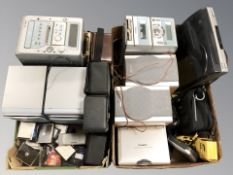 An Aiwa mini disc hi-fi with speakers and discs, a further Goodmans mini hi-fi,