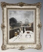 Jacob Meyer (Danish, 1895 - 1971) An Urban Winter Landscape, oil on canvas, signed, 50 cm x 40 cm,