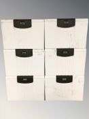 A quantity of lockable plastic filing boxes.