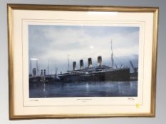 After Harley Crossley : Titanic, Eve of Departure, limited edition colour print,