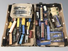 Hornby Dublo tin plate rolling stock including passenger cars, etc with boxes,