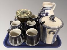Scandinavian earthenware ceramics including a set of six West German mugs, further jug, etc.