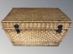 A large wicker hamper, width 91 cm.