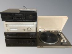 A JVC JL-A20 turntable and a group of further separates including JVC, Philips and Yamaha.