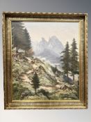 S Mitterbiller : Mountain landscape, oil on canvas, 59 cm x 69 cm.