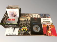 Vinyl LP records including Hawkwind, Death Cult, Meatloaf, Rod Stewart, The Carpenters,