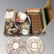 A quantity of spools of thread, buttons, volumes, ceramics, etc.