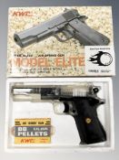 A KWC Model Elite 1:1 scale super black 6 mm pellet gun.