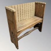 An oak hall seat,