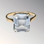 A 9ct gold synthetic topaz ring, size N CONDITION REPORT: 3.