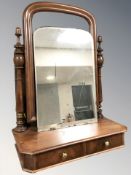 A large 19th century mahogany dressing table mirror, width 68 cm.