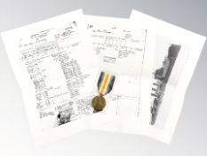 A WWI Victory Medal issued to 237036 N A Davey L. Sig. R.N.