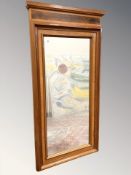 A 19th century walnut mirror, 62 cm x 121 cm.
