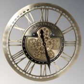 A reproduction skeletonised wall timepiece,