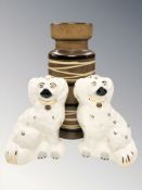 A West German pottery vase, height 30.