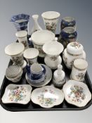 A group of Coalport Ming Rose porcelain, pair of Carlton Ware chinoiserie vases,