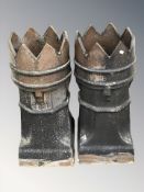 A pair of Victorian earthenware chimney caps,