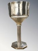 An Elizabeth II silver-gilt goblet, Wakely & Wheeler, London 1977, stamped 55 B/800, height 13.5cm.