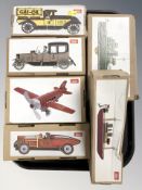 Six Jaya tin plate models in boxes
