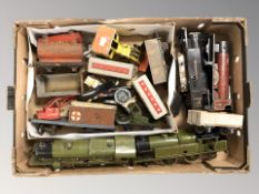 Assorted tin plate rolling stock.