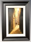 Richard Telford (1950-) Mad Alice Lane, York, oil on board, York Fine Art Gallery label verso, 28.