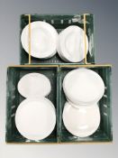 A quantity of modern dinner plates.