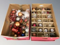 A quantity of Christmas baubles.