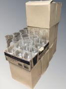 A quantity of new drinking glasses.