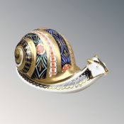 A Royal Crown Derby Garden Snail paperweight,