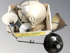 A group of Scandinavian pendant light fittings,