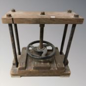 A book press, width 46 cm.