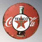A reproduction Coca-Cola / Texaco sign,