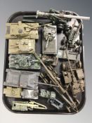 A group of die cast military vehicles including DInky,