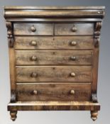A Victorian mahogany Scotch chest, 122 cm W x 59 cm D x 150 cm H.