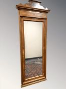 A 19th century walnut mirror, 66 cm x 162 cm.