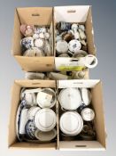A large quantity of 20th century dinner wares, tea china, lamp bases, home wares.