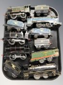 A group of 20th century tin plate locomotives and tenders.
