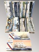 Ten Imai and Hasegawa Japanese scale naval modelling kits,
