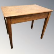 An early 20th century oak side table, 92 cm W x 60 cm D x 77 cm H.
