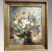 Danish School : A still life with flowers in a vase, oil on canvas, 54 cm x 63 cm.